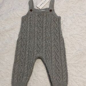 Janie And Jack gray overalls 0-3M -NWT